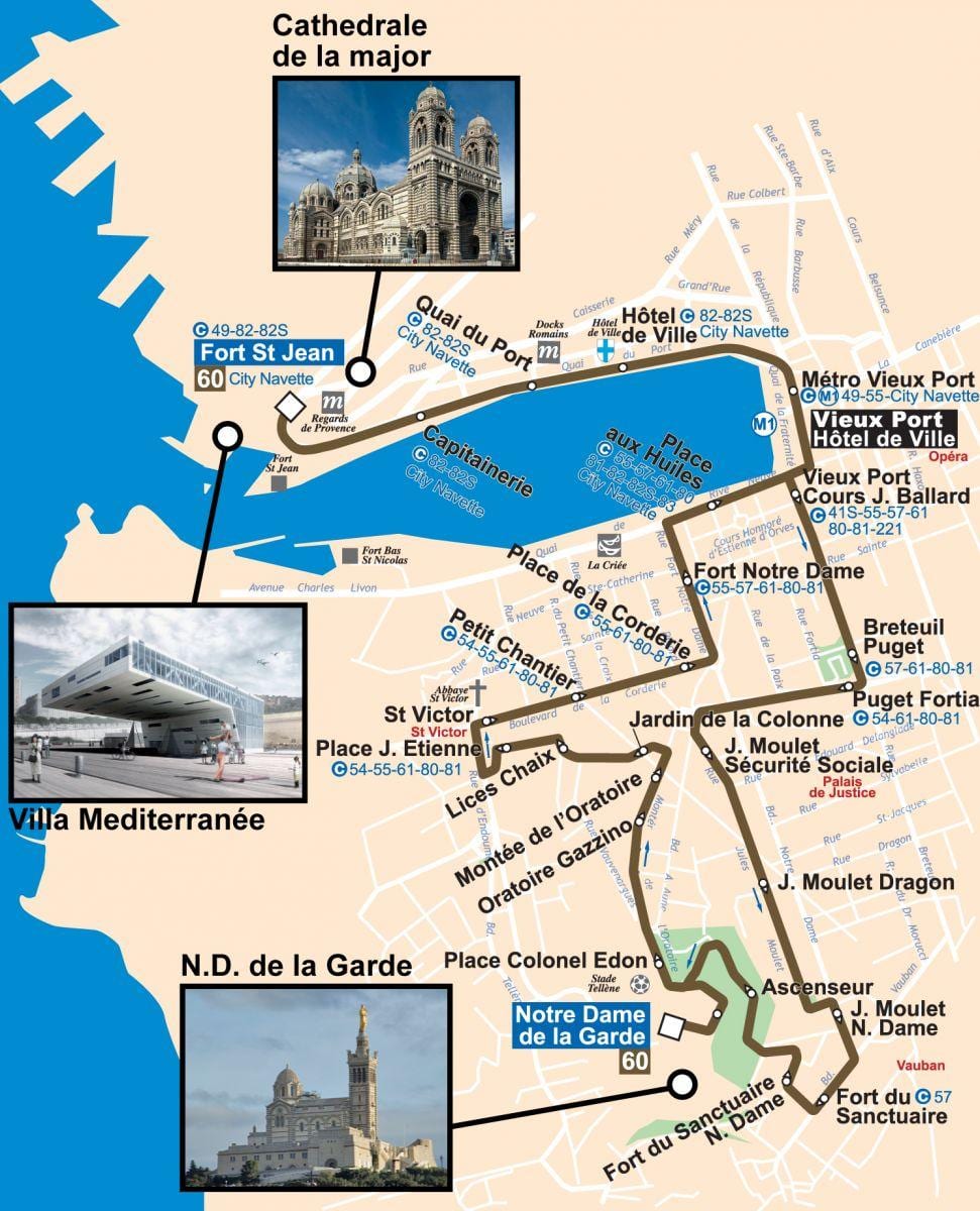 ramani ya Marseille basi 60 ramani