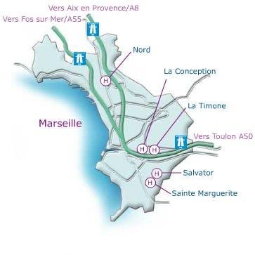 ramani ya hospitali ya Marseille