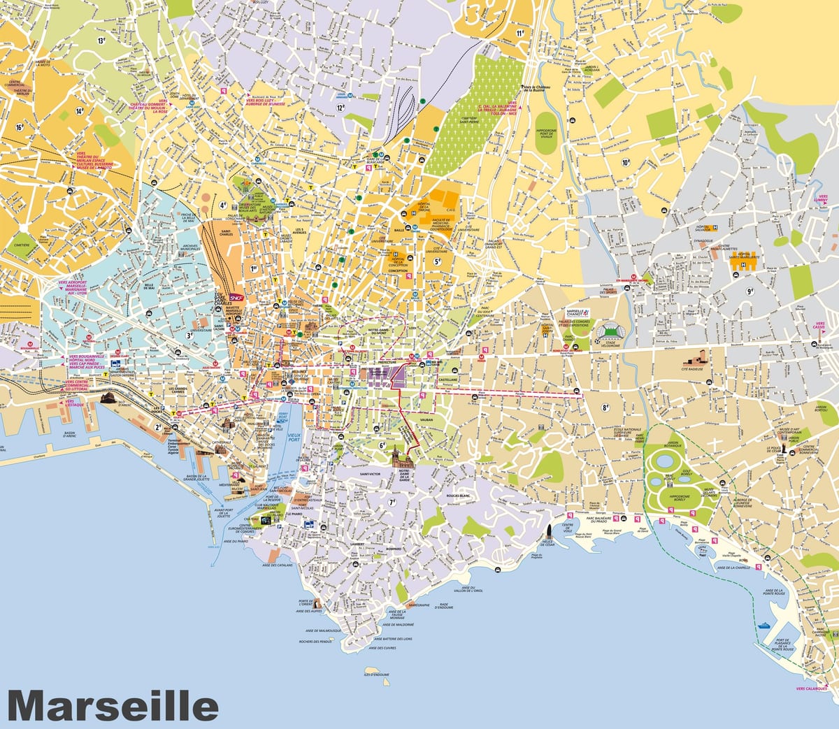 ramani ya Marseille jirani