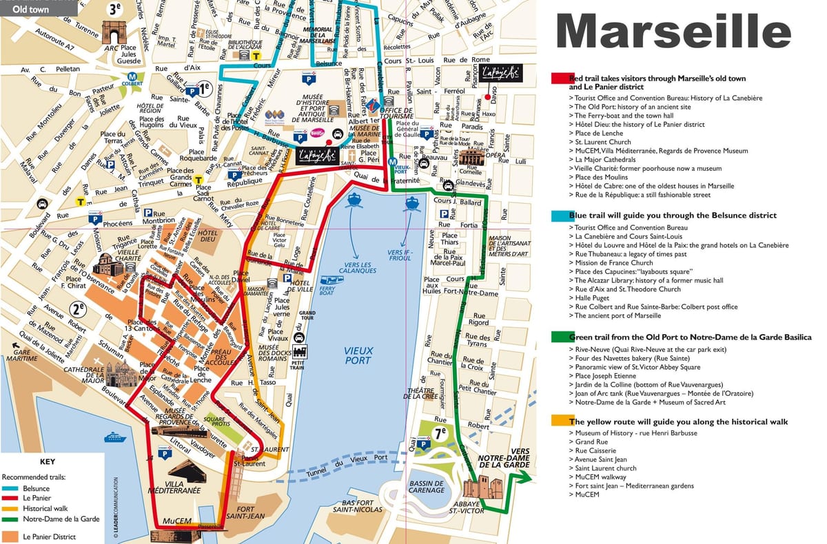 ramani ya Marseille ziara ya kutembea