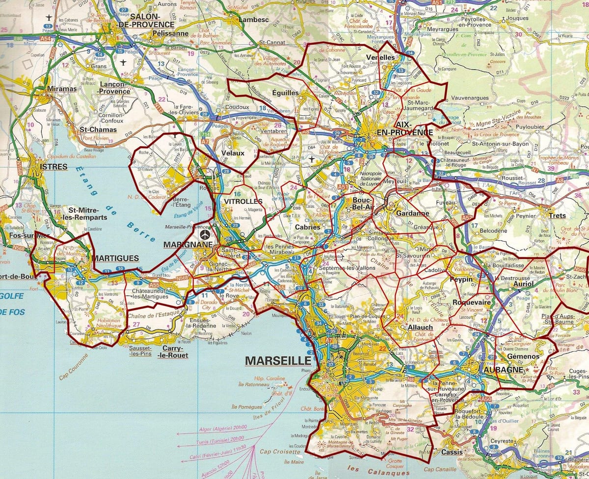 ramani ya Marseille ya barabara