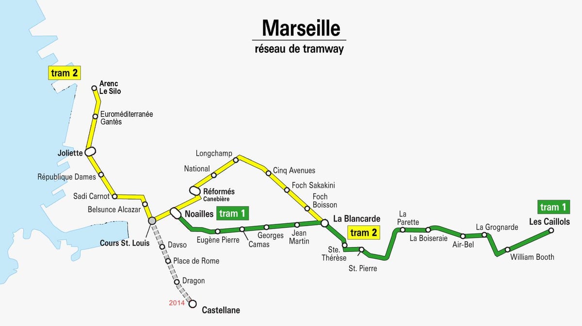 ramani ya Marseille tram