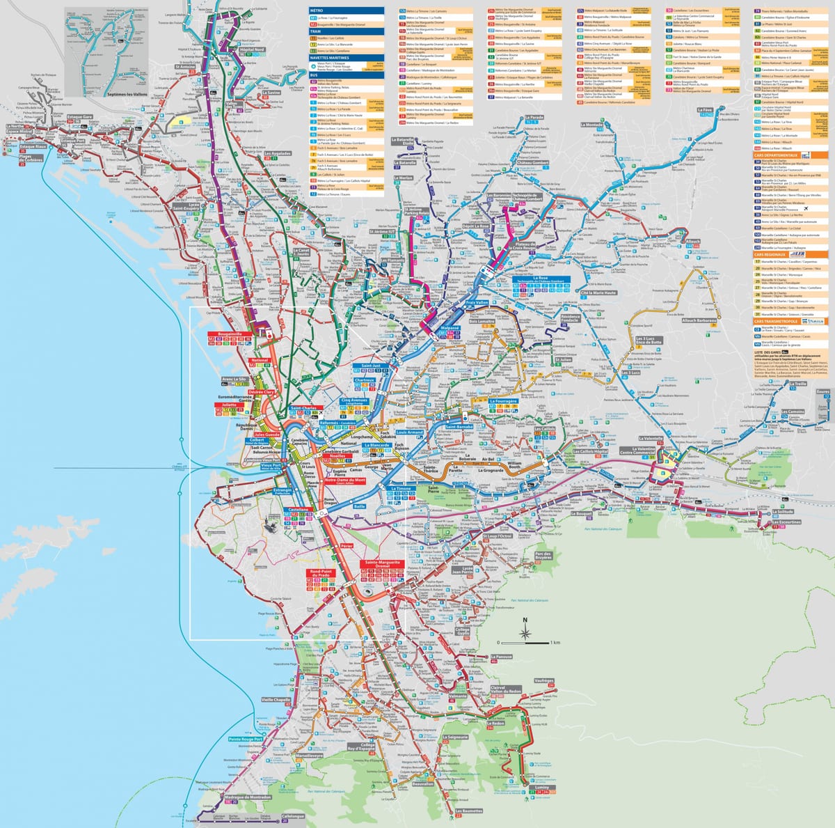 Marseille usafiri ramani