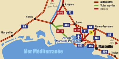 Ramani ya Marseille ya barabara
